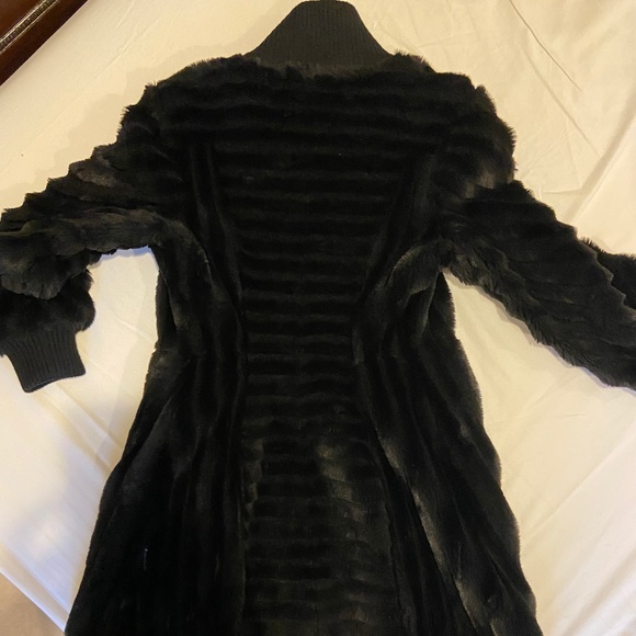 Armani Jeans Faux Fur Coat, Size 38, black - Picture 2 of 6